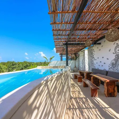 Spectacular Jungle In The Jungle Rooftop Pool Gym Bbq Apartment Tulum
