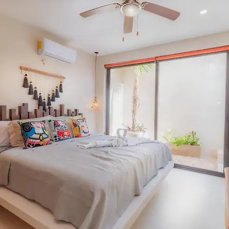 Private Yard & Cool Tub Wifi 1 Bed 3 Guest * Tulum